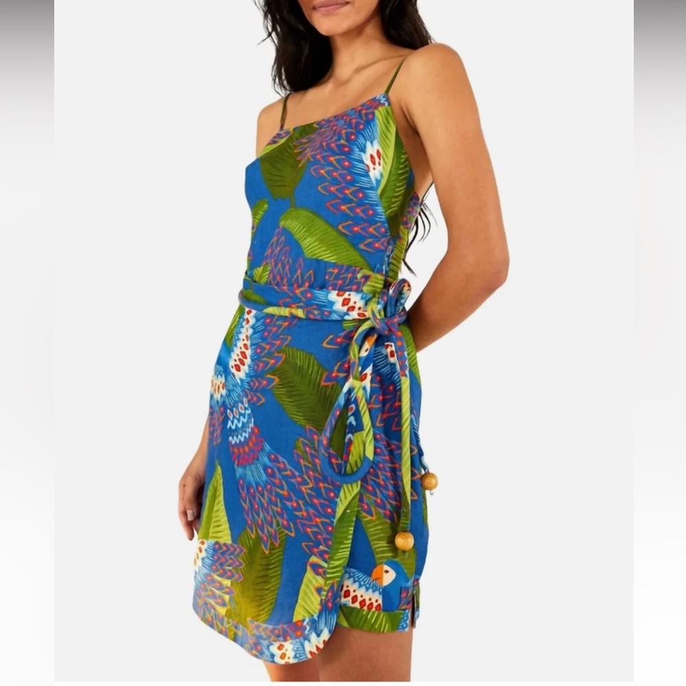 FARM Rio Blue Macaw Mini Dress